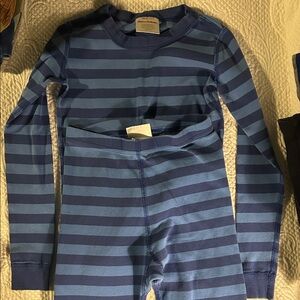 Hanna Andersson Blue Striped Kids Pajama Set